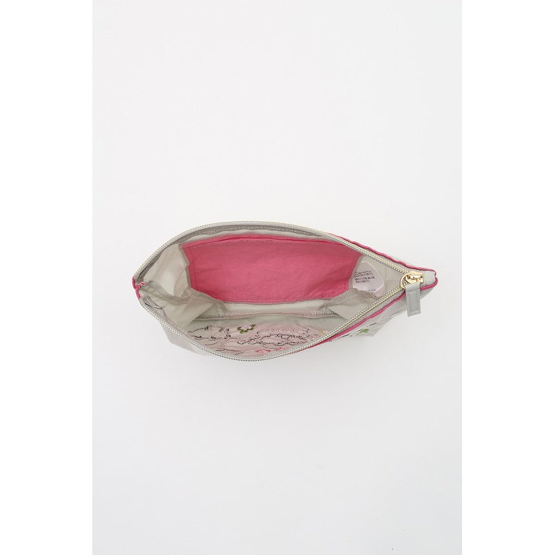 コウペンちゃん 刺繍ポーチ 風船 ライトグレー