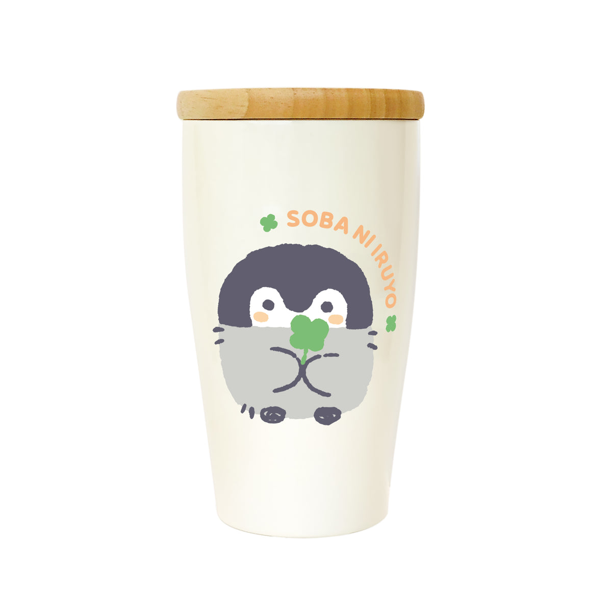 Koupen-chan 350ml stainless steel tumbler with wooden lid (I'll be by your side)