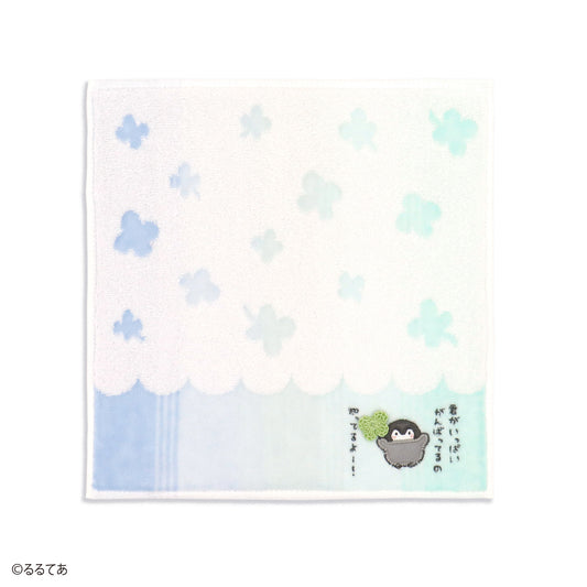 コウペンちゃん 君を見守る タオルハンカチ ブルー