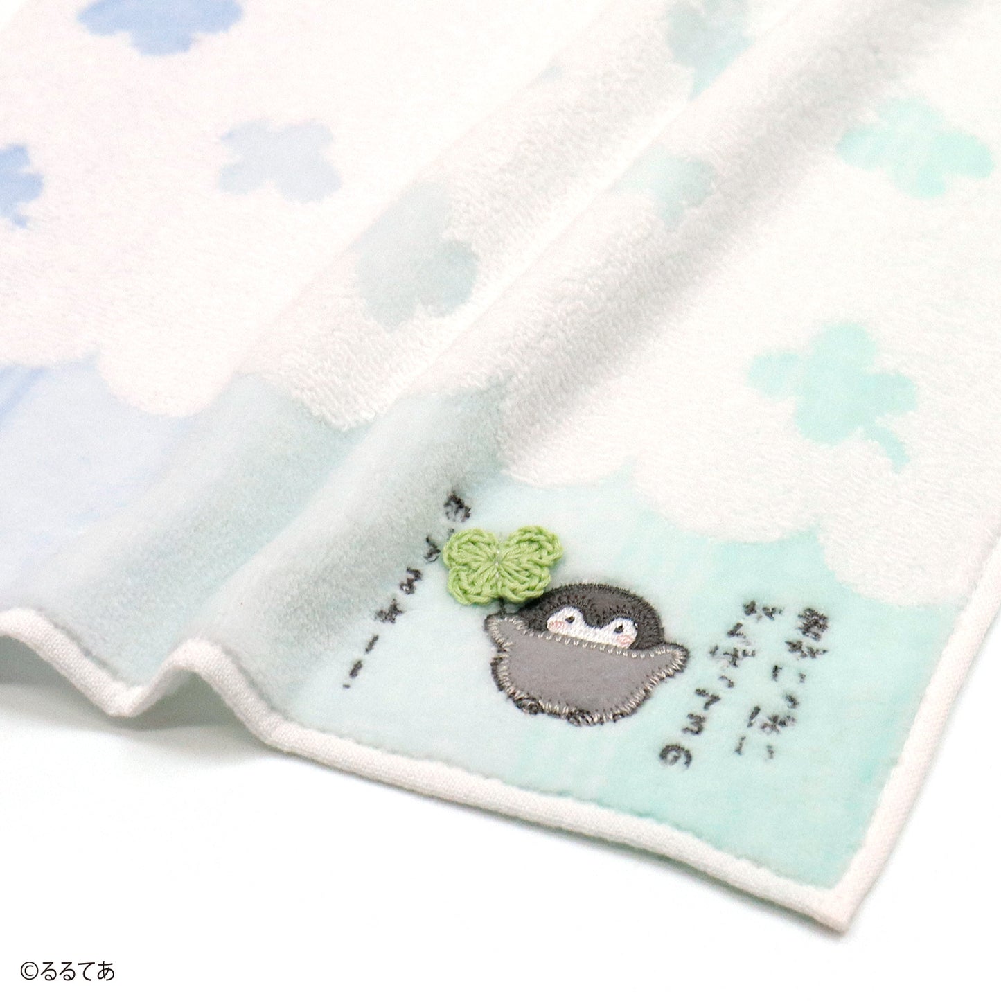 コウペンちゃん 君を見守る タオルハンカチ ブルー