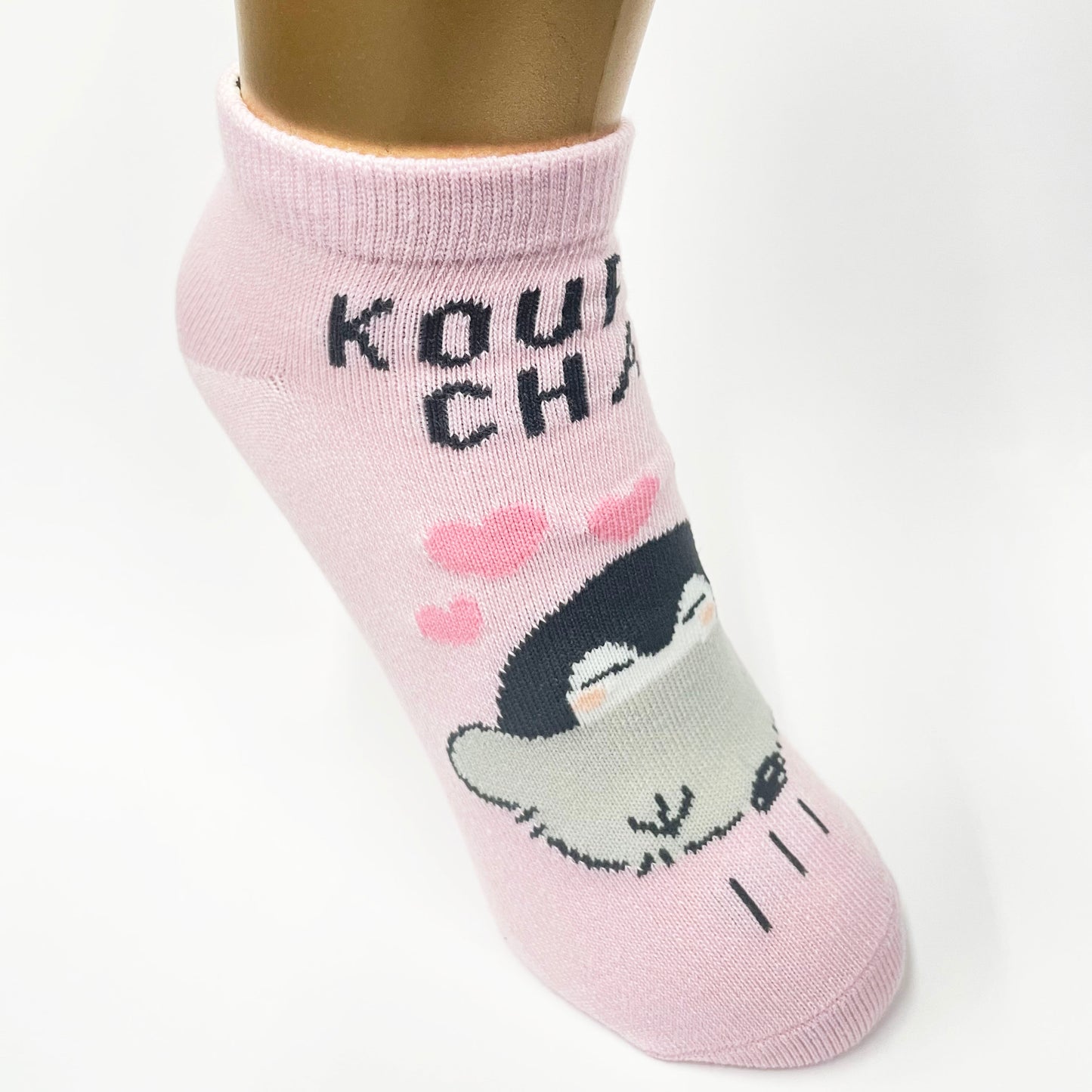 Koupen-chan sneaker-length socks (heart pattern) for women