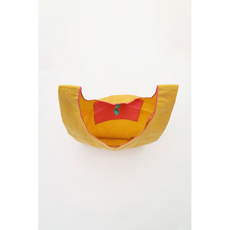 コウペンちゃん 刺繍エコバッグ コウペンちゃんと邪エナガさん イエロー