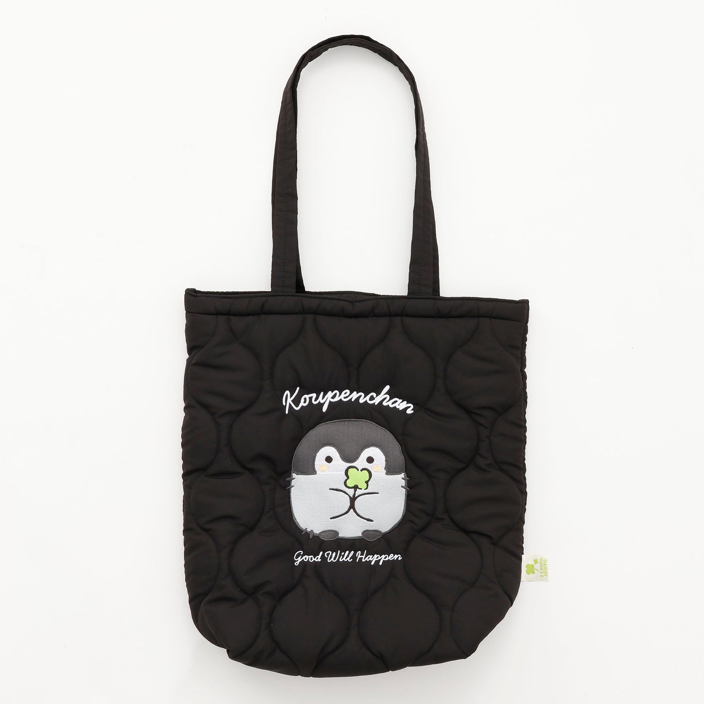 Koupen-chan Quilted Tote Bag There's Something Good, Black ONE