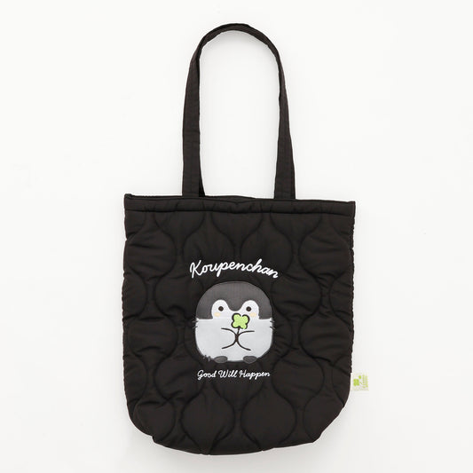 コウペンちゃん キルティングトートバッグ いいことあるよー ブラック ONE