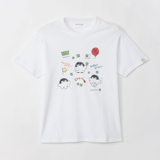 コウペンちゃん Tシャツ 落書き ホワイト