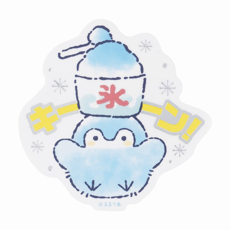 コウペンちゃん お祭りわっしょい! スマホに貼れるサイズのキラキラ箔押しマットステッカー(かき氷)