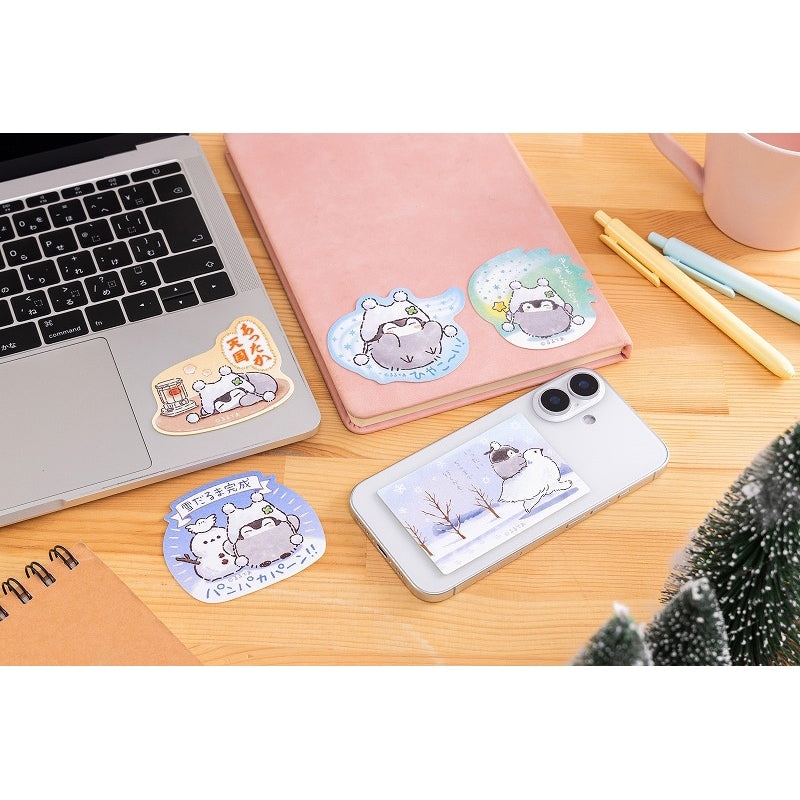 コウペンちゃん スマホに貼れるサイズのパールステッカー(少しも寒くないんだよ〜)