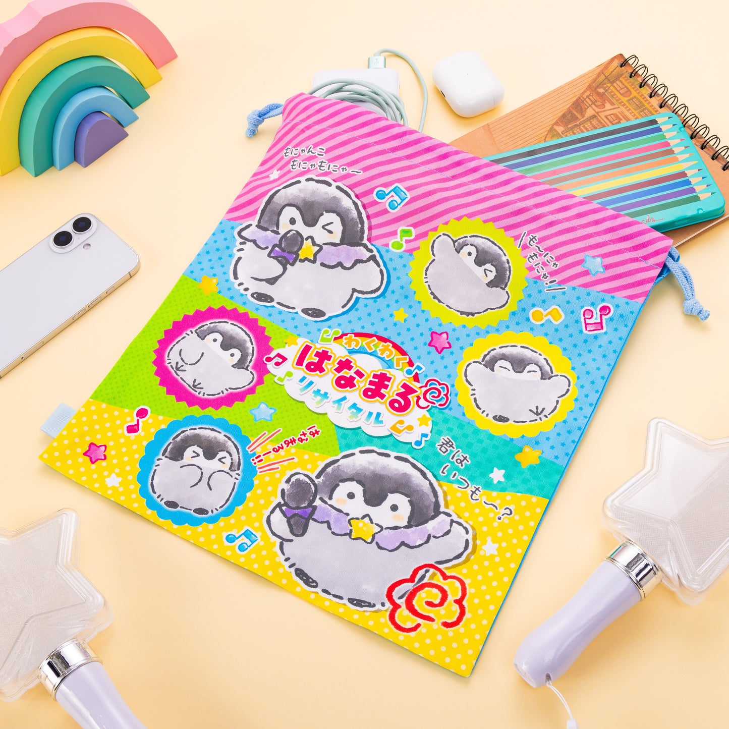 コウペンちゃん わくわく!はなまるリサイタル 大きめ巾着