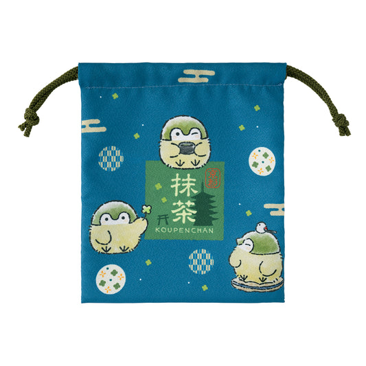 コウペンちゃん はんなり京都 ほどよいサイズの巾着(抹茶コウペンちゃん)