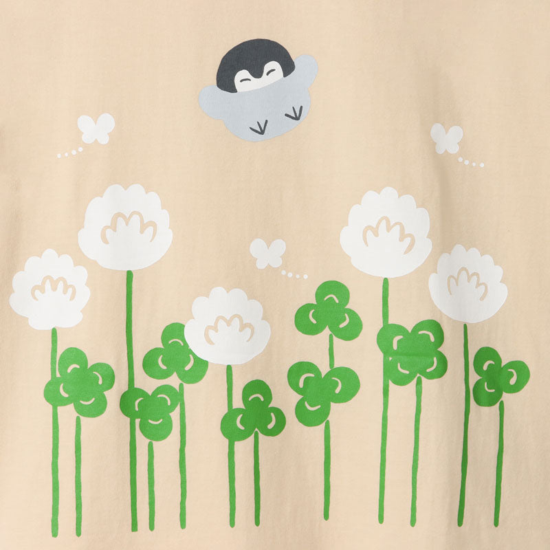 コウペンちゃん 喫茶よつば Tシャツ シロツメクサ(ナチュラル)
