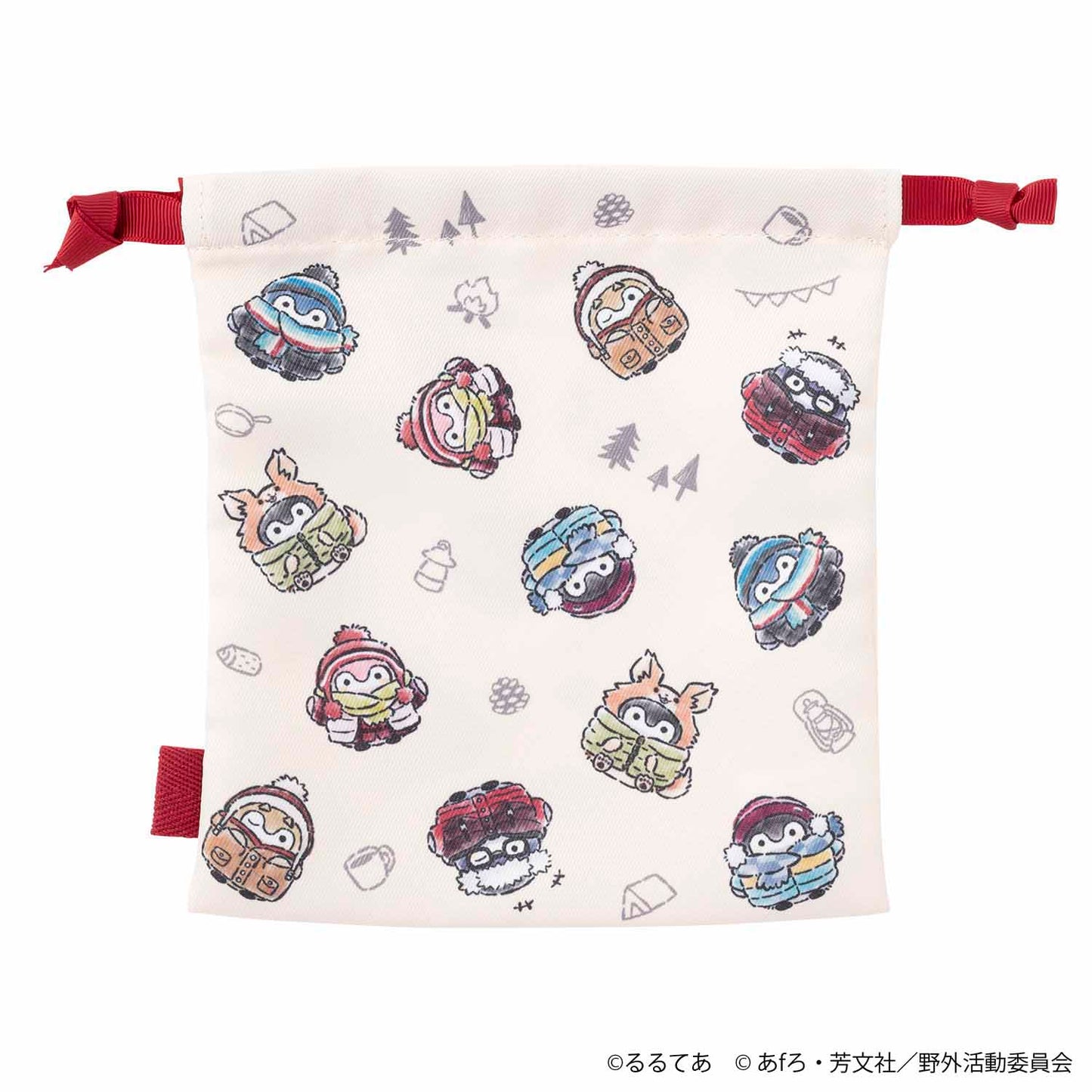 ゆるキャン△×コウペンちゃん 2サイズ小分け巾着(クリーム・ネイビー)