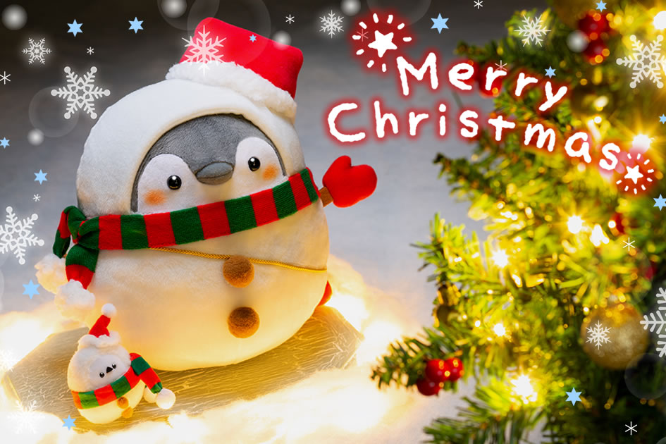 コウペンちゃん クリスマスな雪だるまぬいぐるみM(邪エナガさんマスコット付き)