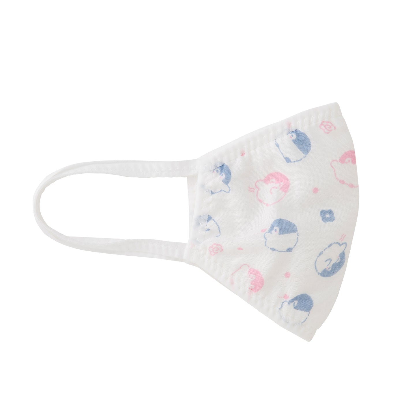 コウペンちゃん 抗菌防臭加工なガーゼマスク Mサイズ(サクラとブルー)