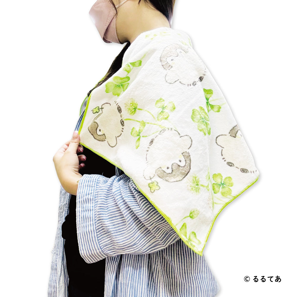 コウペンちゃん ファストドライフェイスタオル(クローバー)