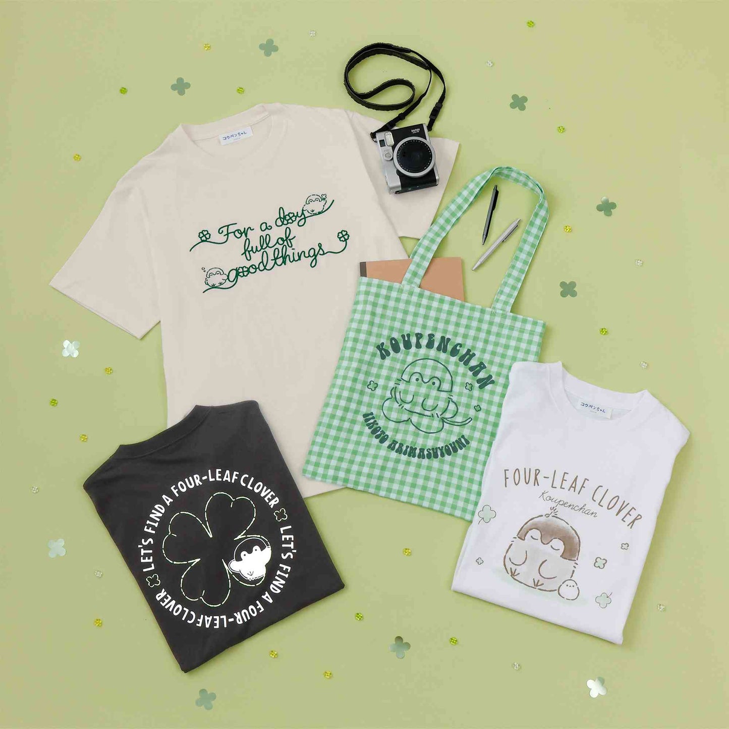 コウペンちゃん Tシャツ クローバー探し スミ
