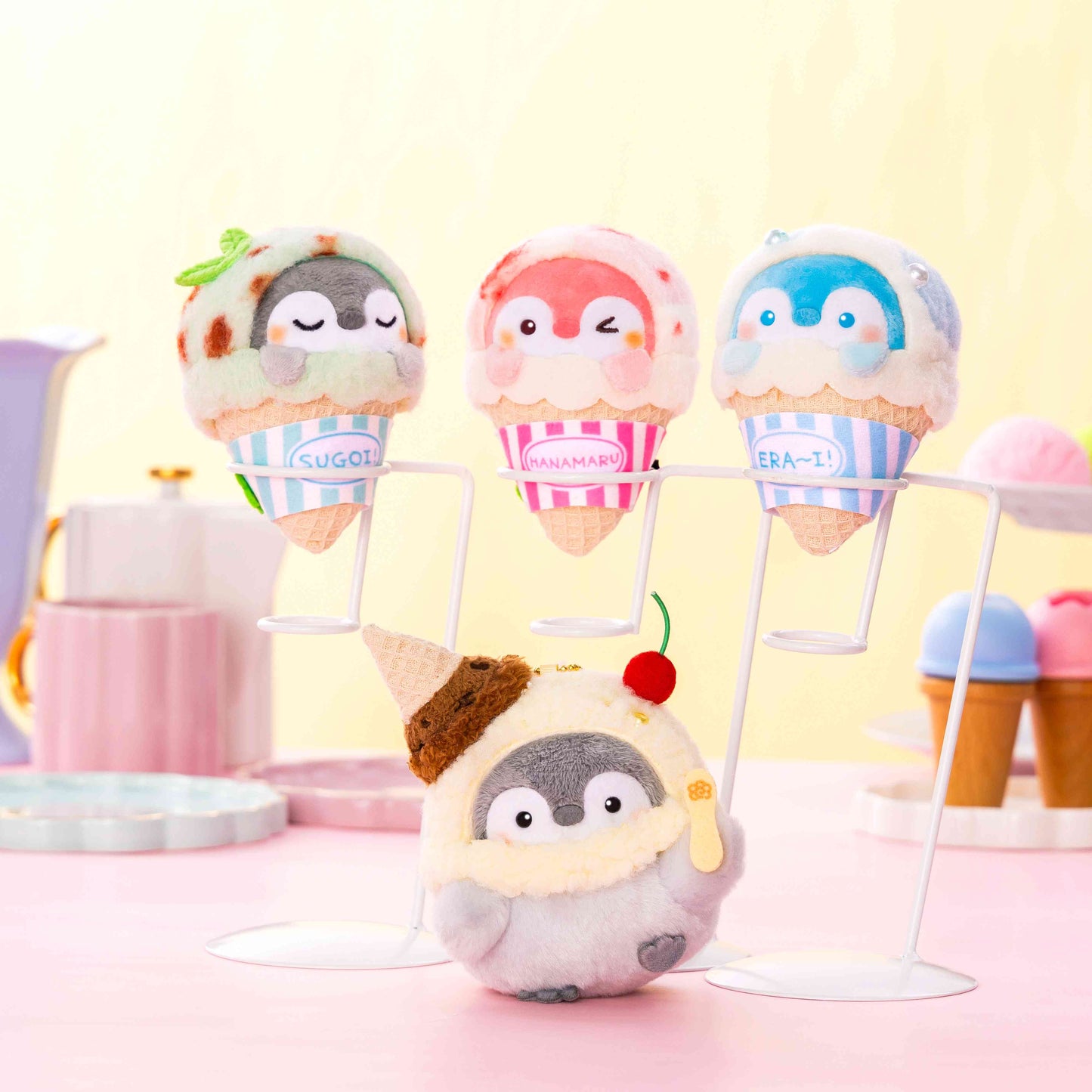 コウペンちゃん バニラにチョコアイス帽子な手のひらマスコット