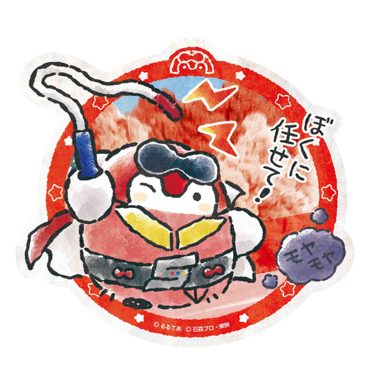 ゴレンジャー×コウペンちゃん トラベルステッカー①アカレンジャー