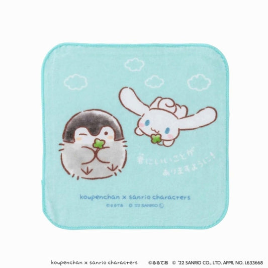 コウペンちゃん×サンリオキャラクターズ ハンドタオル（シナモロール）