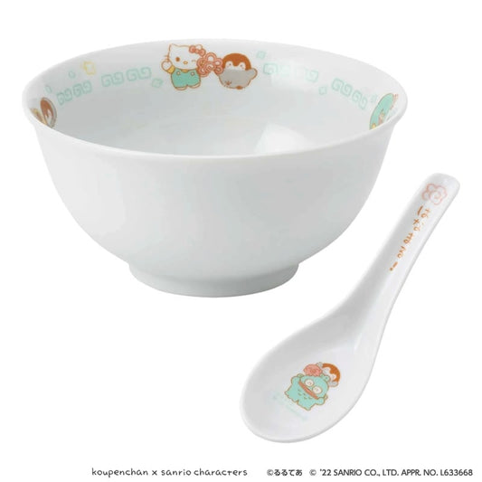 Koupen-chan×Sanrio Characters Ramen Bowl & Astragalus Set