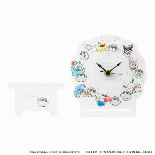 Koupen-chan×Sanrio Characters Acrylic Desk Clock