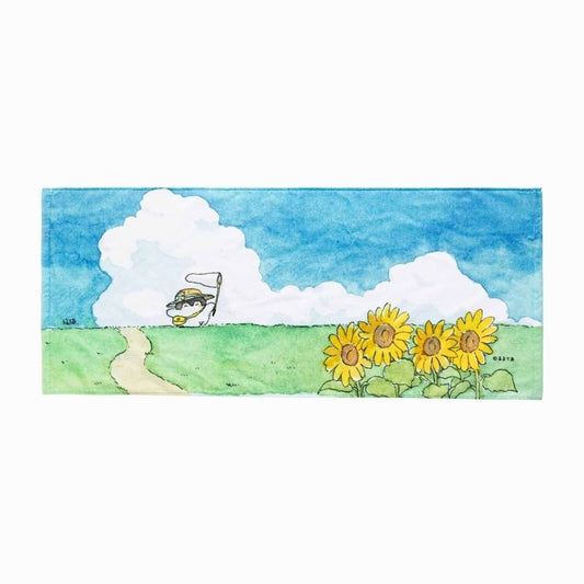 コウペンちゃん 原画のフェイスタオル（青空）