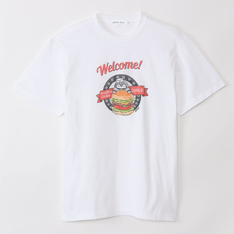 コウペンちゃん ダイナー Tシャツ WELCOME ホワイト