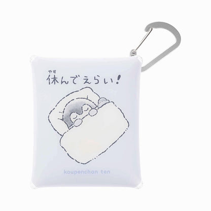 コウペンちゃん展 カラビナ付きクリアポーチ（休んでえらい！）