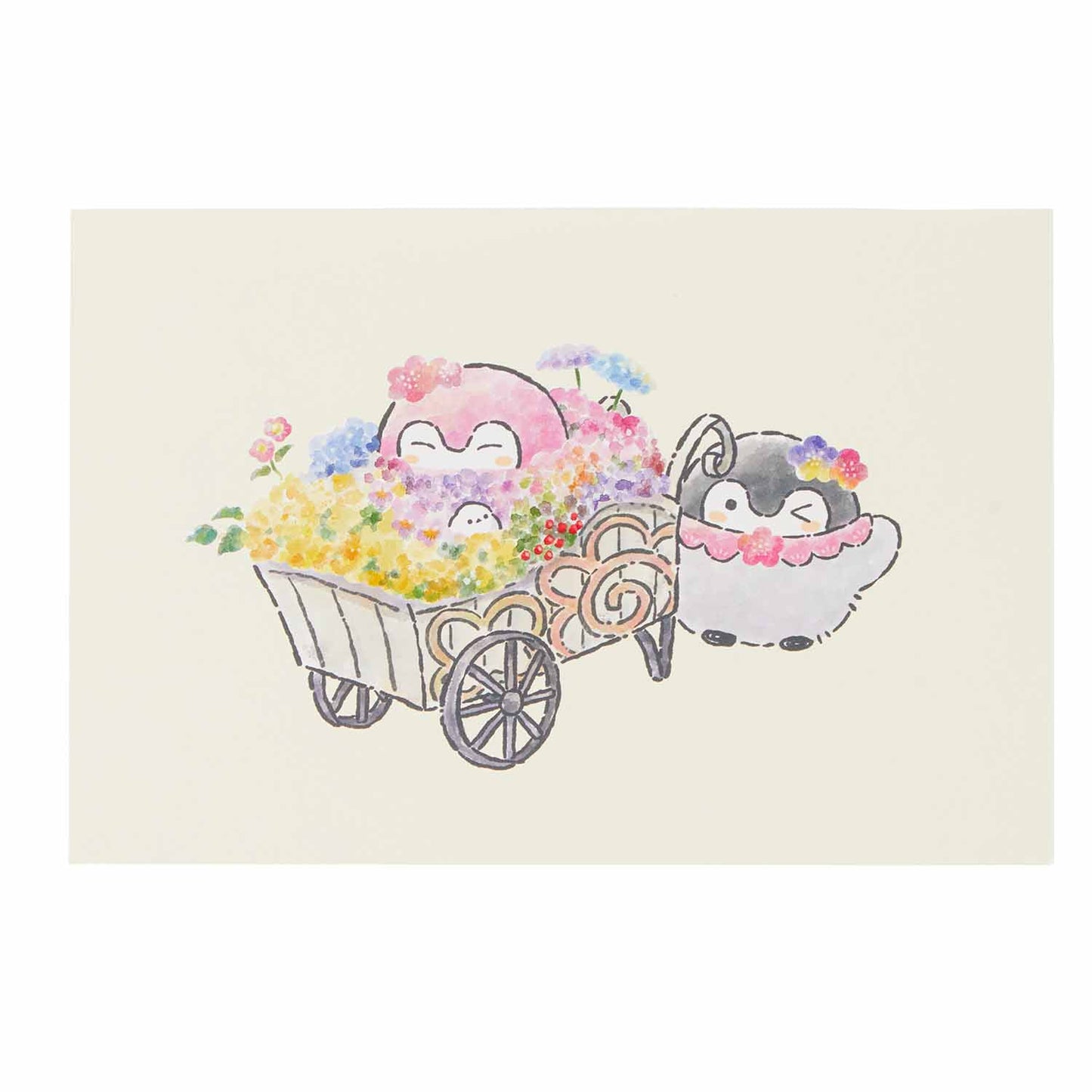コウペンちゃん 花丸らんまん ポストカード（フラワーワゴン）