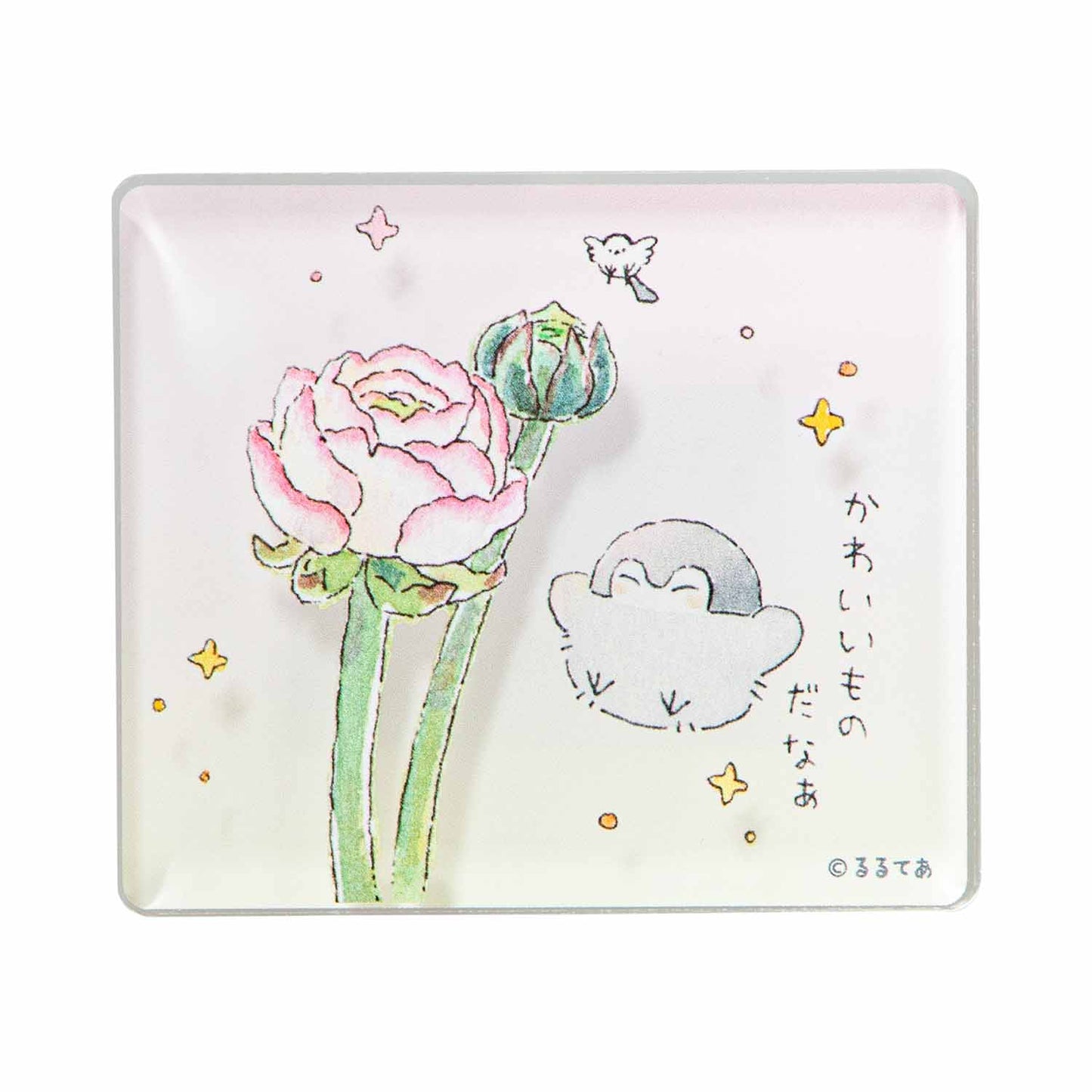 コウペンちゃん 花丸らんまん アクリルマグネット（ラナンキュラス）