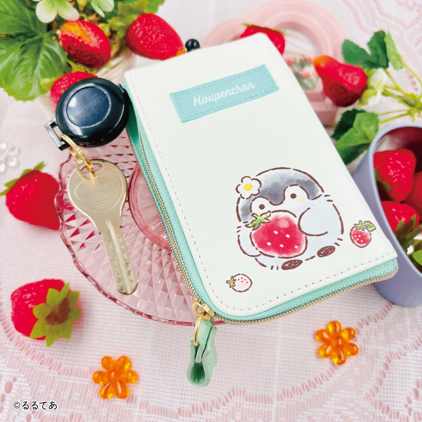 コウペンちゃん キー＆パスポーチ しあわせいちごさん