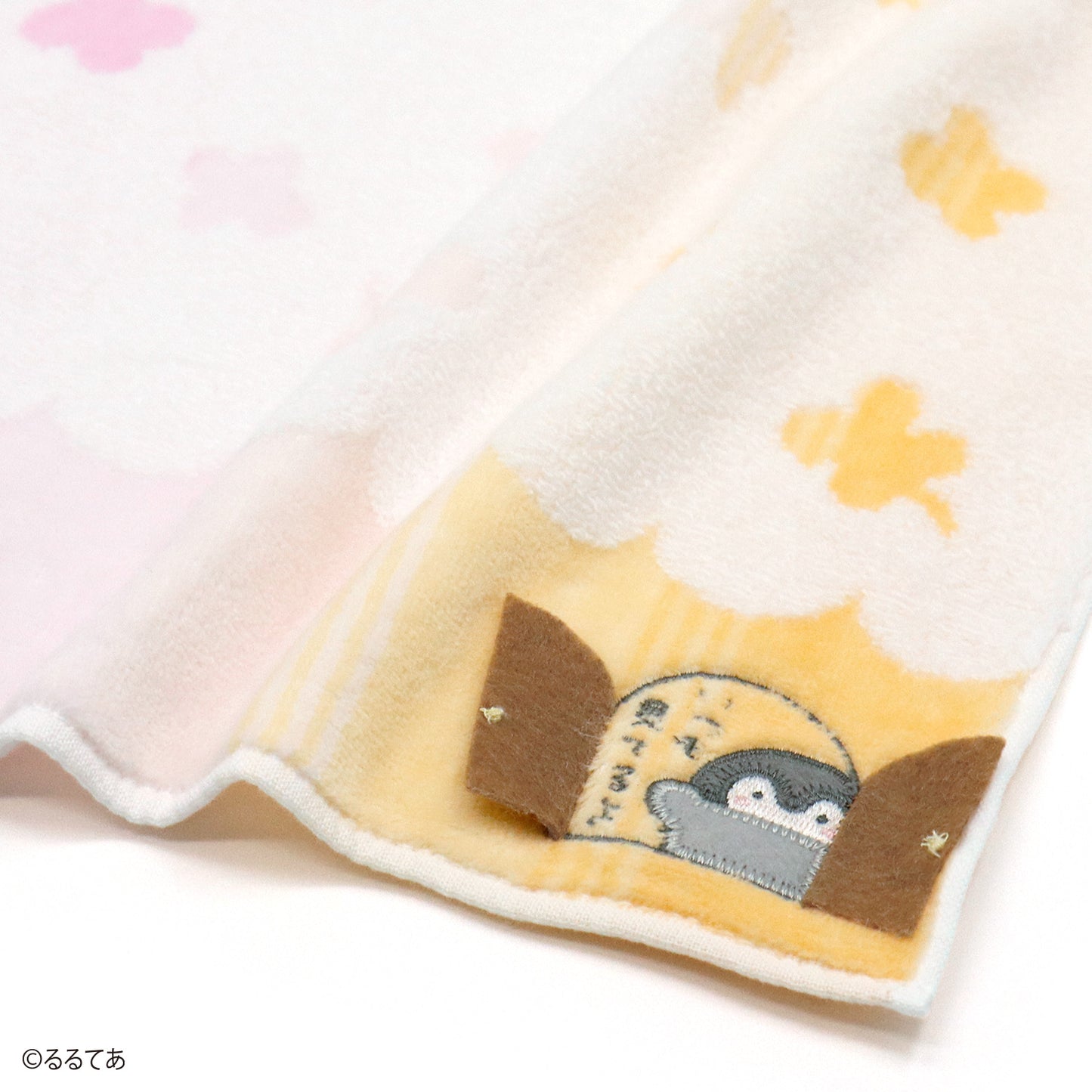 コウペンちゃん 君を見守る タオルハンカチ ピンク