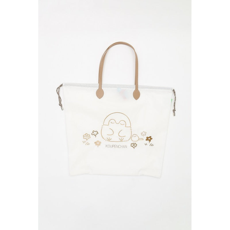 コウペンちゃん 刺繍トートバッグ コウペンちゃんと邪エナガさん ホワイト
