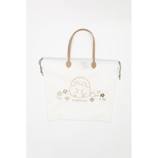 コウペンちゃん 刺繍トートバッグ コウペンちゃんと邪エナガさん ホワイト