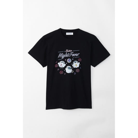 コウペンちゃん Tシャツ Taikin Night Fever ブラック