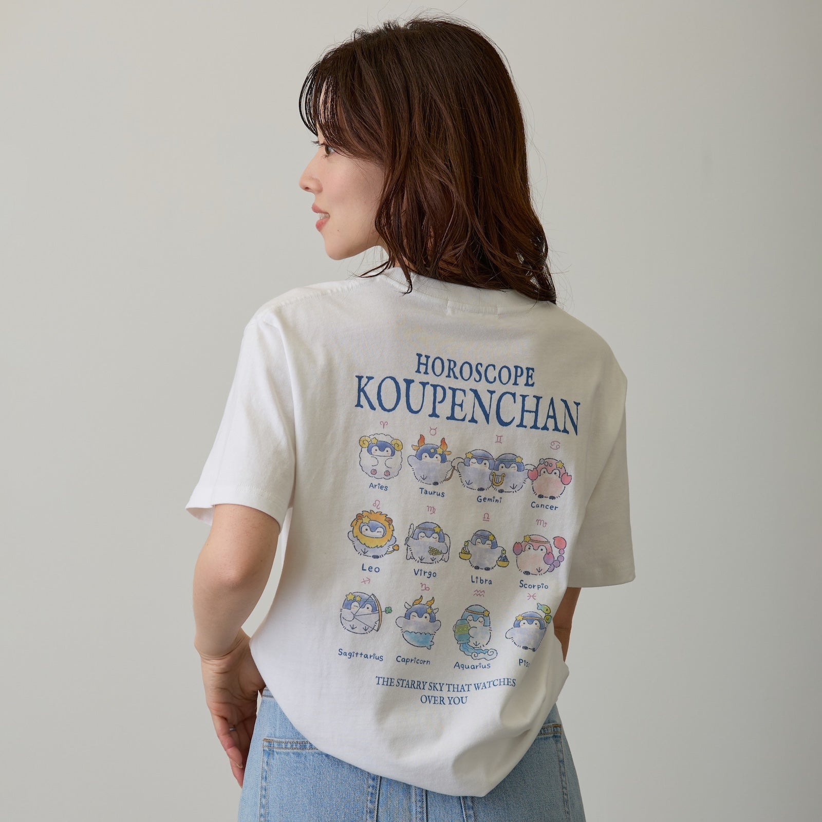 コウペンちゃん 君をみまもる星座なTシャツ 十二星座（ホワイト