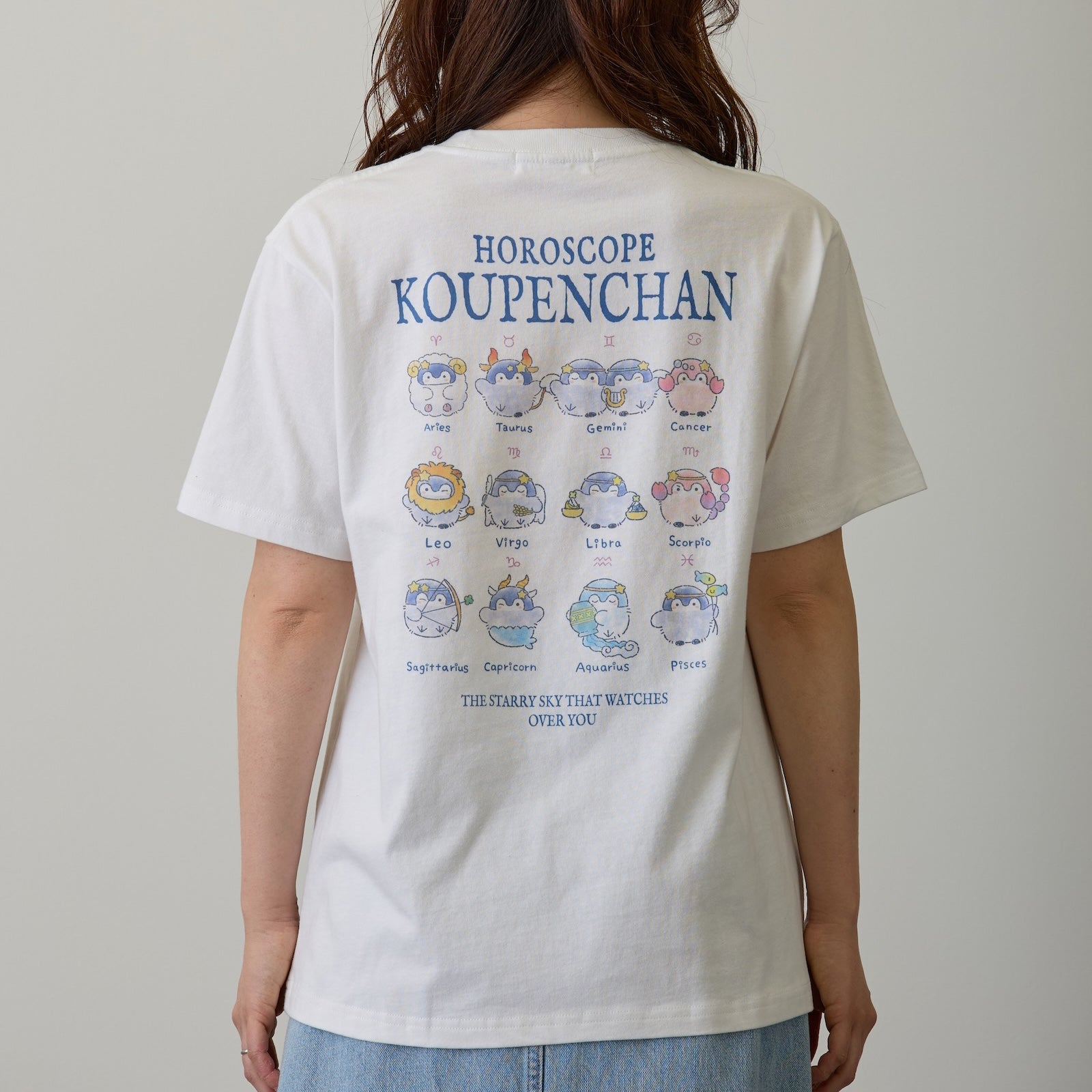 コウペンちゃん 君をみまもる星座なTシャツ 十二星座（ホワイト