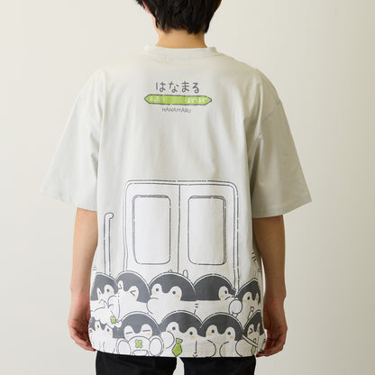 TV anime “Koupen-chan”Commuting, attending school, business trips, Hanamaru life! Big Silhouette T-shirt Crowded Train Gray