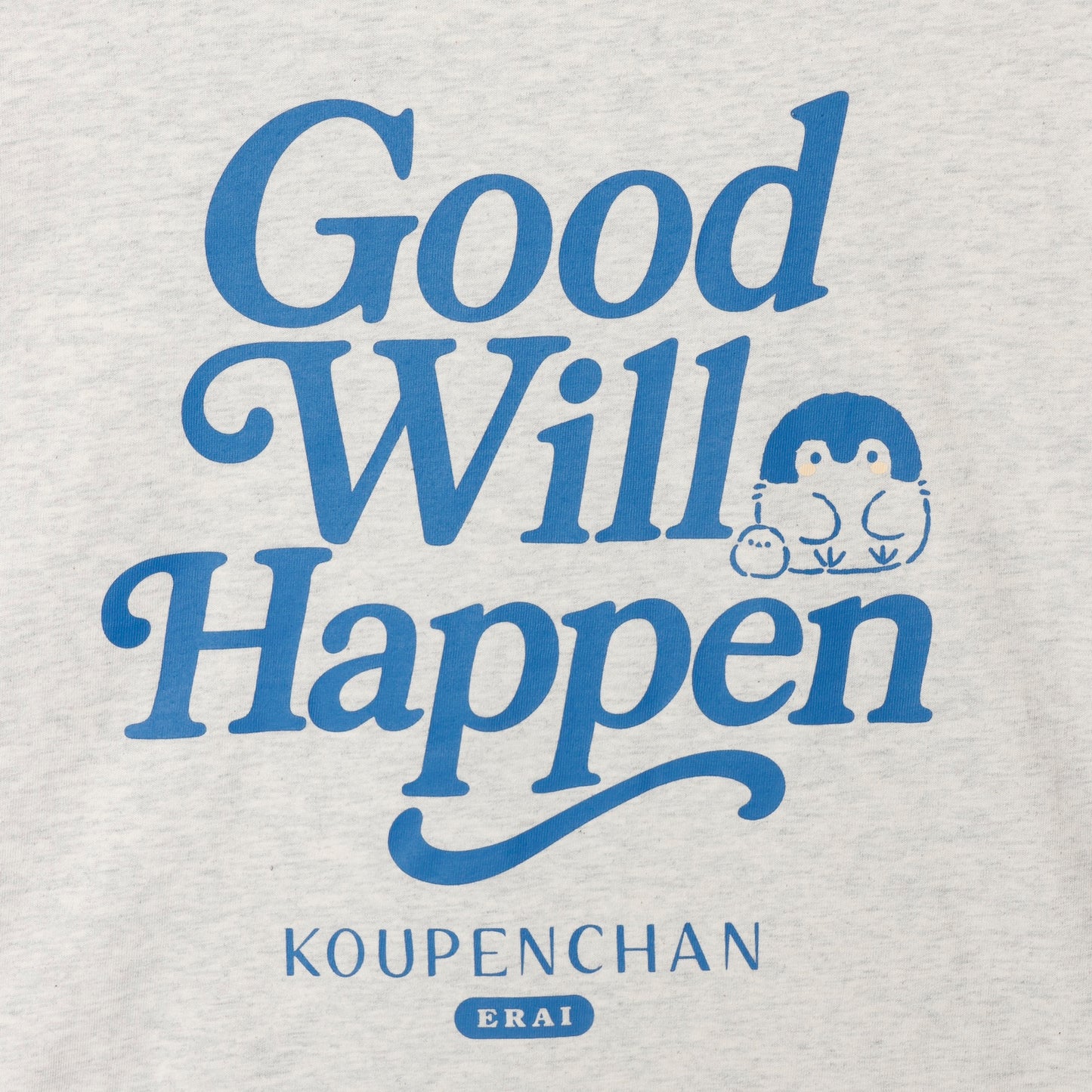 코우펜짱 빅 실루엣 티셔츠 Good Will Happen 헤더 화이트 M
