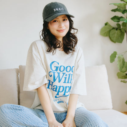 코우펜짱 빅 실루엣 티셔츠 Good Will Happen 헤더 화이트 M