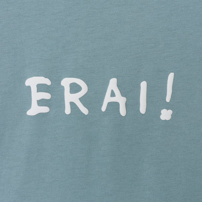 Koupen-chan Big Silhouette T-shirt YOU ARE SUPER ERAI~! Blue Gray