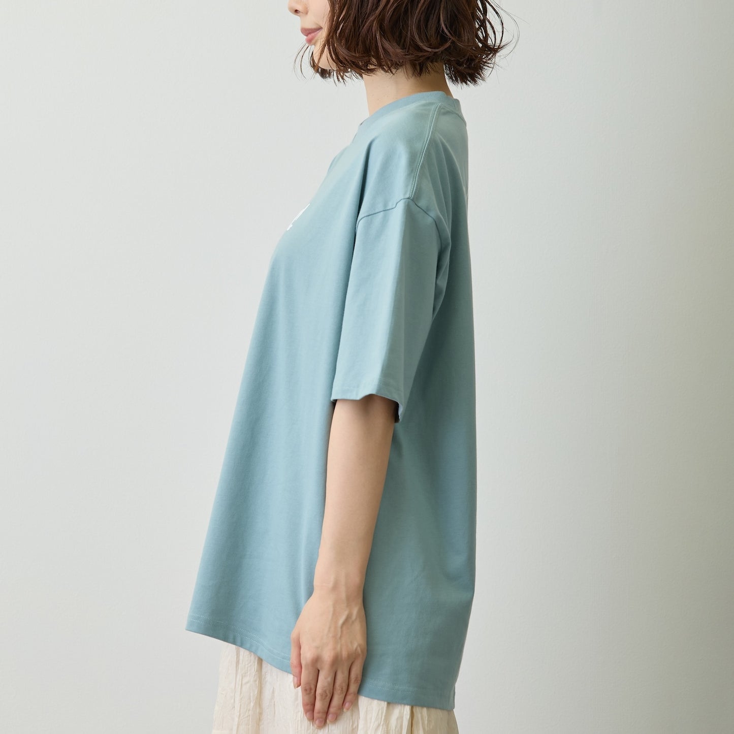 Koupen-chan Big Silhouette T-shirt YOU ARE SUPER ERAI~! Blue Gray