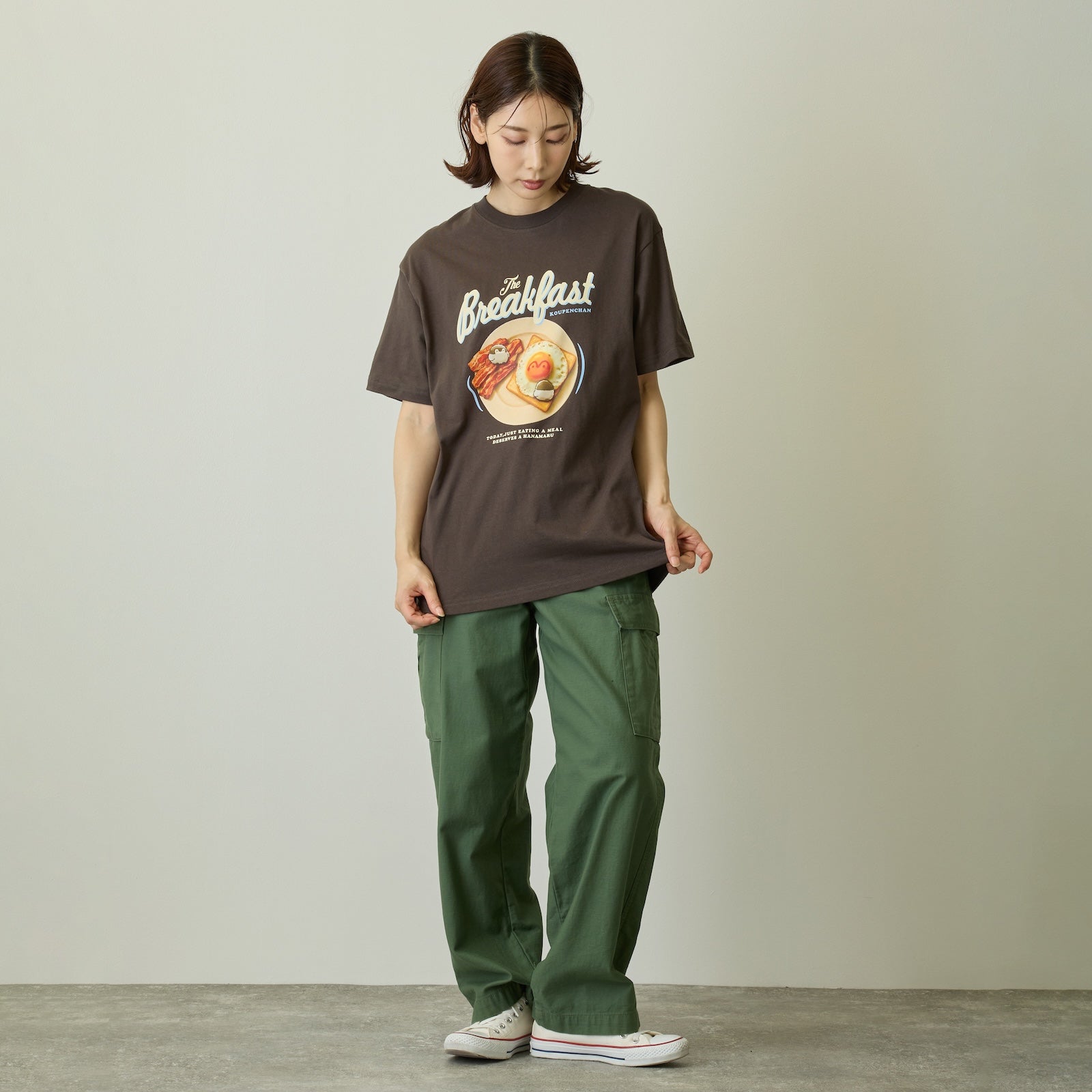 コウペンちゃん Tシャツ Breakfast スミ – コウペンちゃん はなまるストア