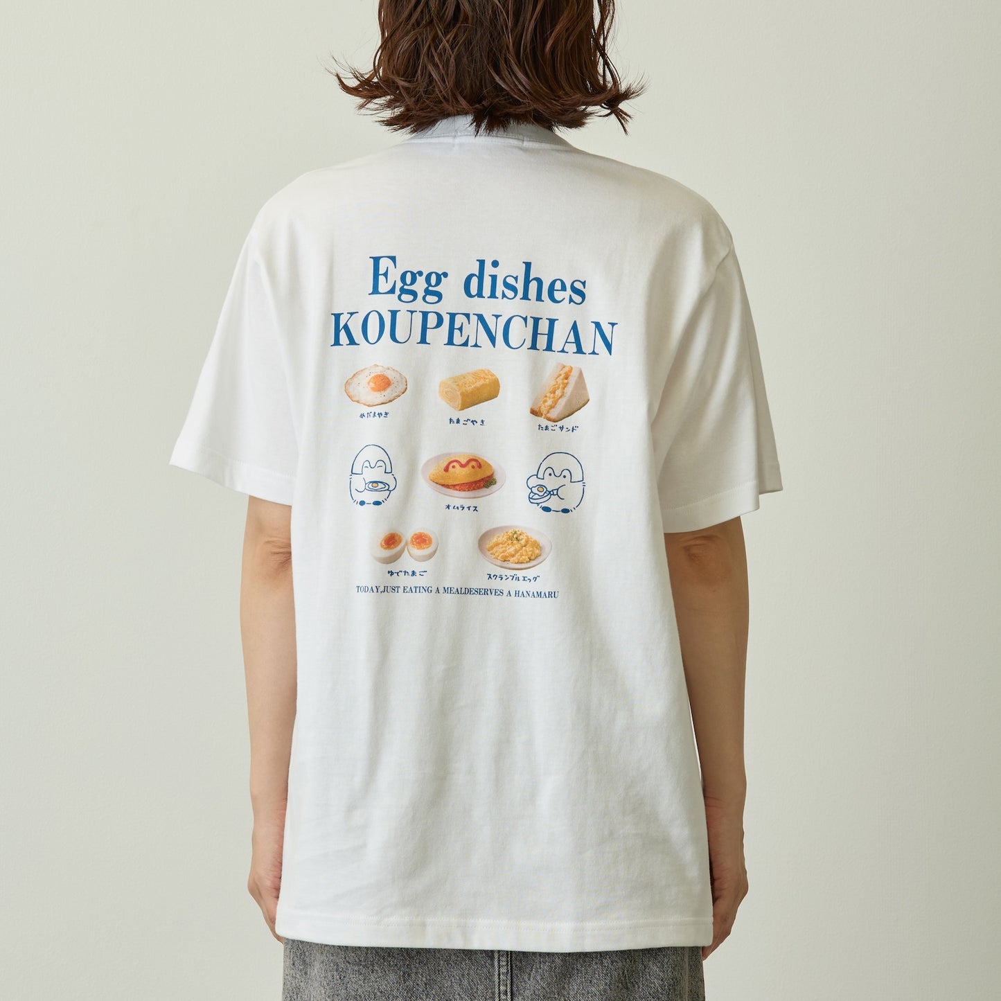 Koupen-chan T-shirt Egg dishes white