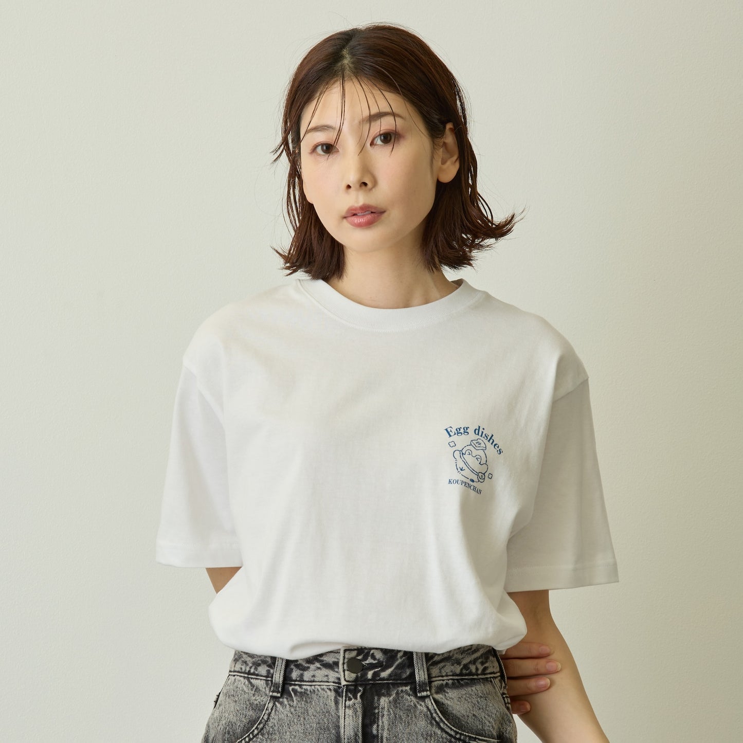 Koupen-chan T-shirt Egg dishes white