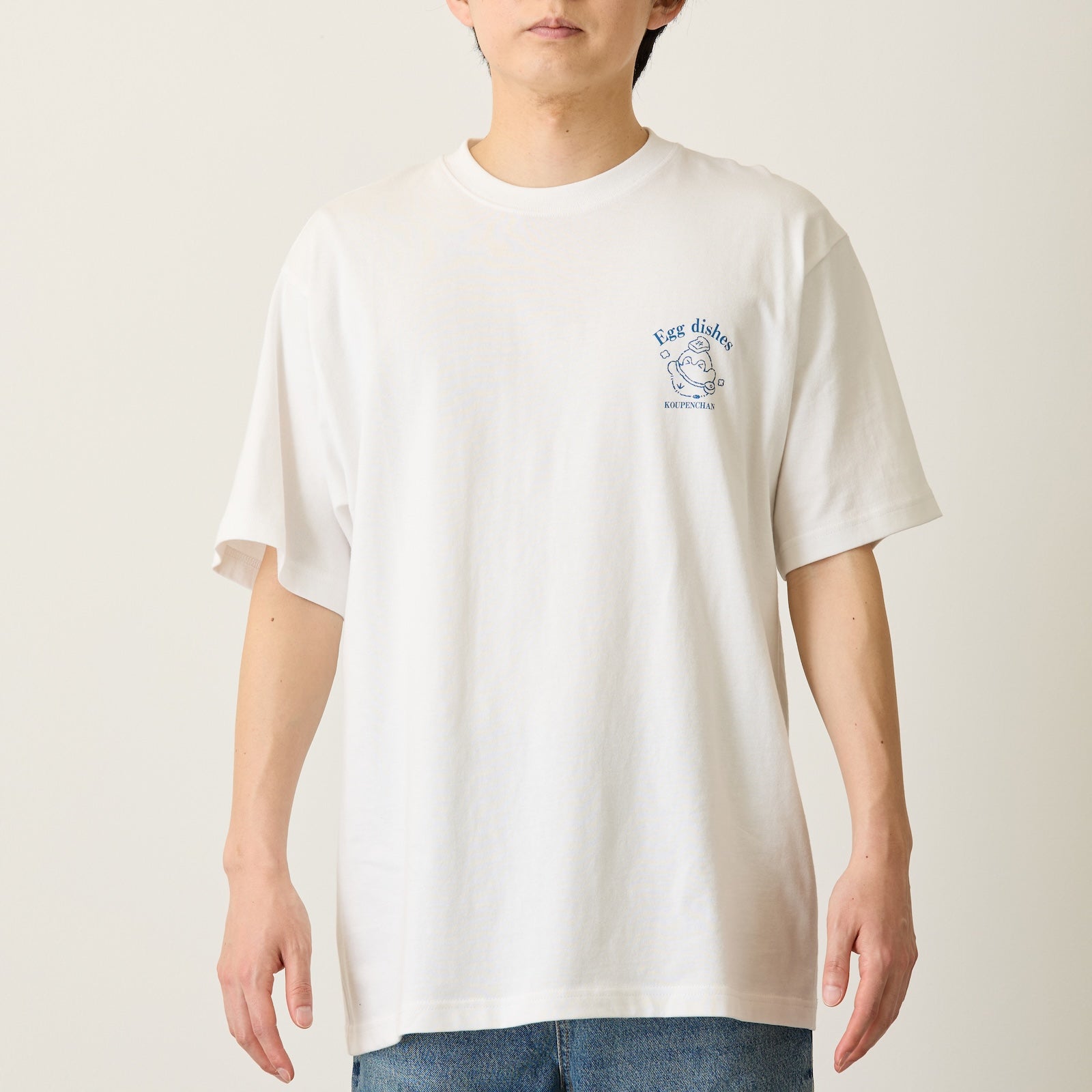 コウペンちゃん Tシャツ Egg dishes ホワイト – コウペンちゃん