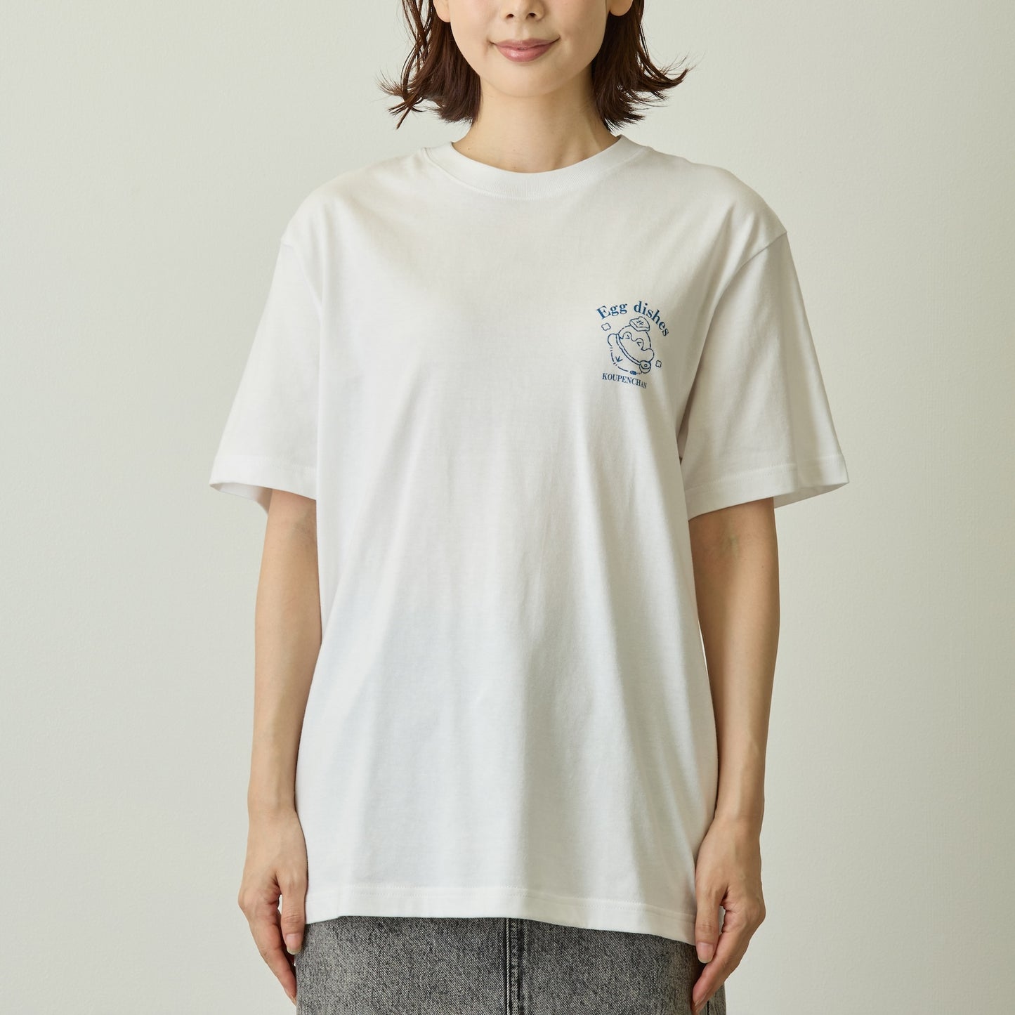 Koupen-chan T-shirt Egg dishes white