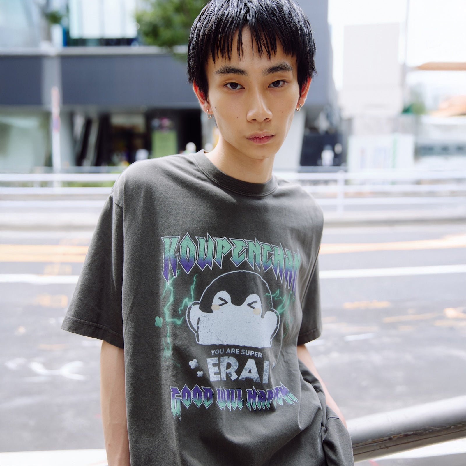 コウペンちゃん Tシャツ ROCKなKOUPENCHAN スミ – コウペンちゃん