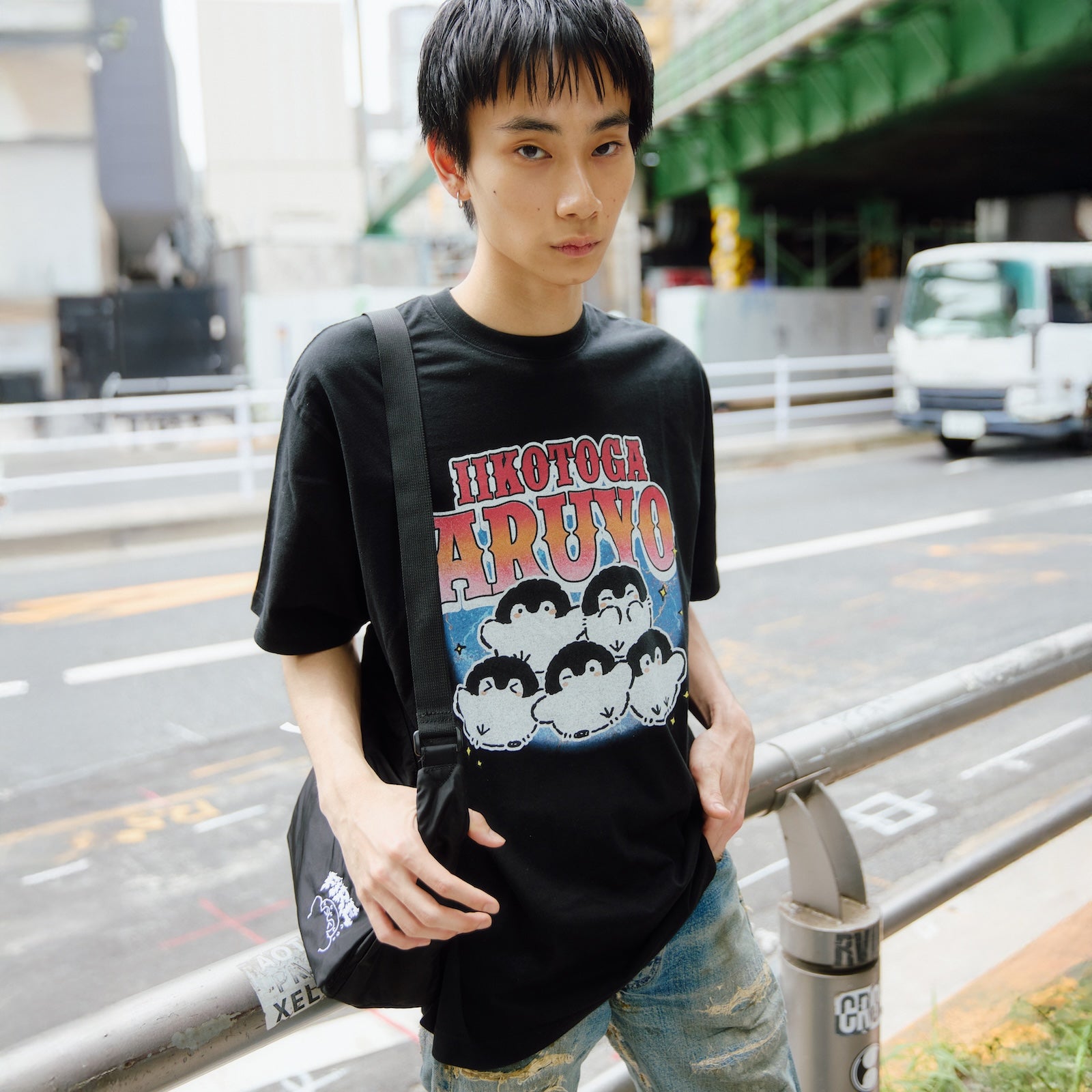 コウペンちゃん Tシャツ IIKOTOGA ARUYO ブラック – コウペンちゃん