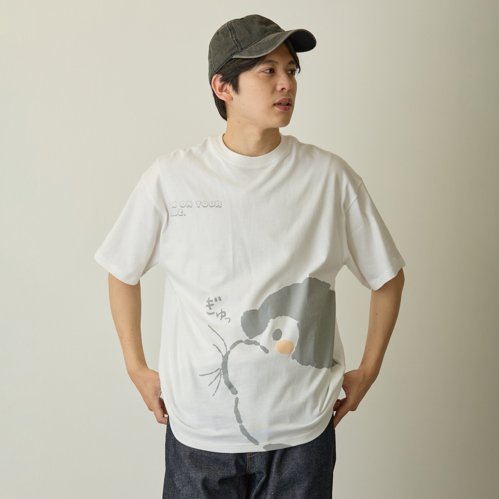 コウペンちゃん Tシャツ ぎゅっ ホワイト – コウペンちゃん はなまるストア