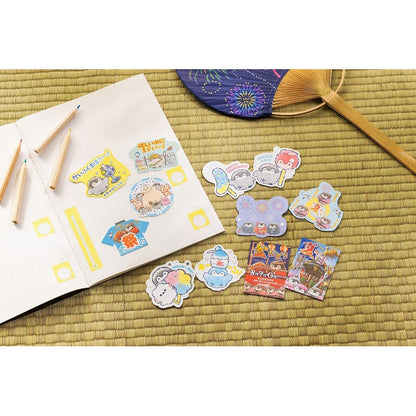 コウペンちゃん お祭りわっしょい！ スマホに貼れるサイズのキラキラ箔押しマットステッカー（お祭りですごい！）